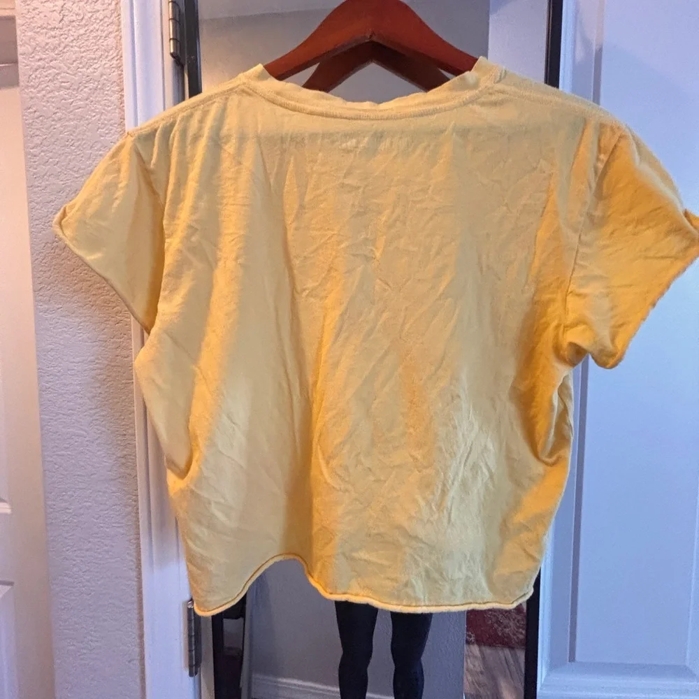 The Laundry Room Yellow Crop Top Loose Fit Boxy Tee XS - Picture 5 of 5